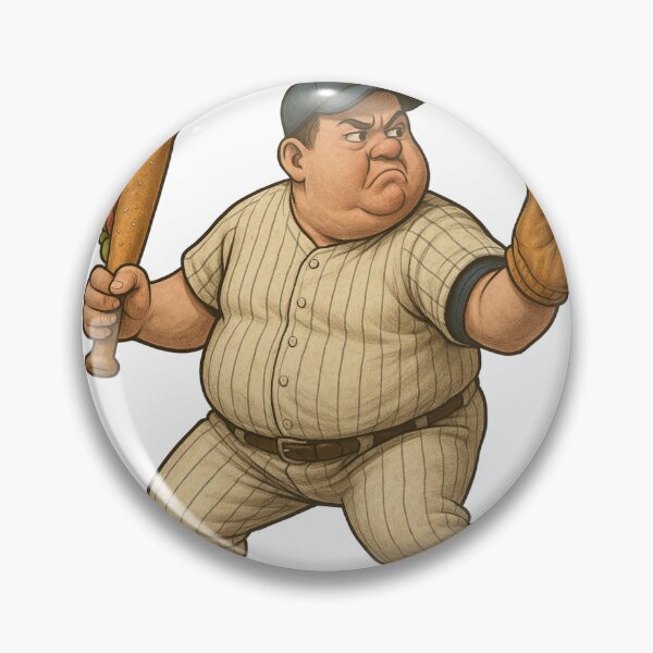 Item preview, Sandwich Guy Baseball Batter - Funny Food Sports Cartoon Character with Sub Bat and Burger Glove Vintage Art designed and sold by zevorgue.