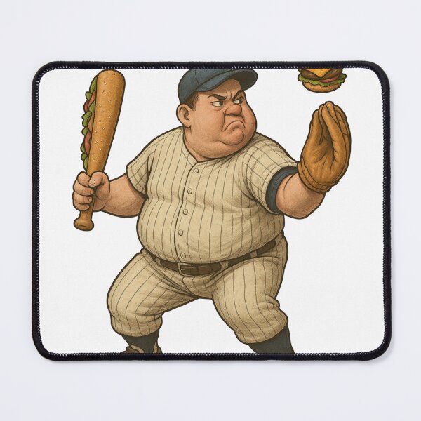 Item preview, Sandwich Guy Baseball Batter - Funny Food Sports Cartoon Character with Sub Bat and Burger Glove Vintage Art designed and sold by zevorgue.