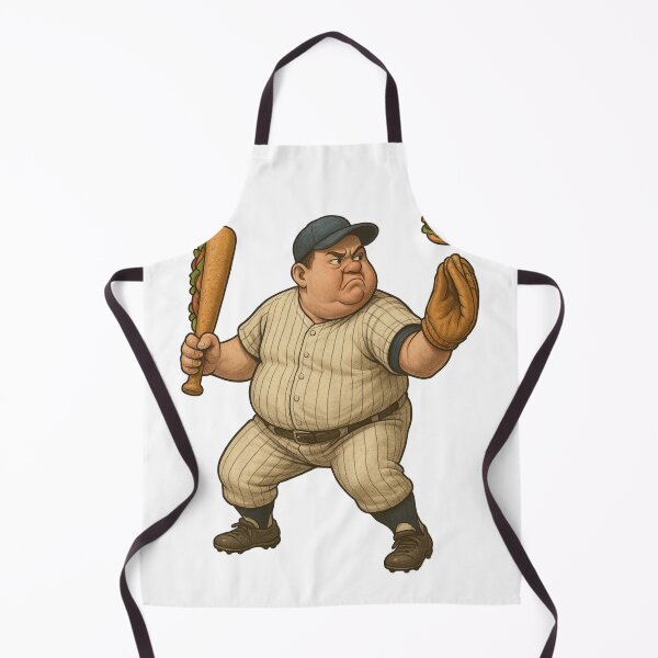 Item preview, Sandwich Guy Baseball Batter - Funny Food Sports Cartoon Character with Sub Bat and Burger Glove Vintage Art designed and sold by zevorgue.