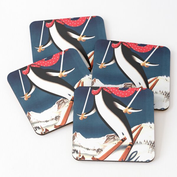 Artikelvorschau, Vintage Art Deco Ski Poster | Stoos Schweiz | Pinguin-Skiabenteuer | Retro-Reisedekor & Wintersport entworfen und verkauft von artofuniverse.