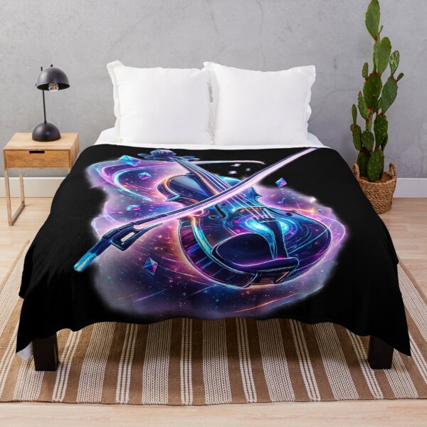 Item preview, Cosmic Neon Violin – Galactic Music Energy Art designed and sold by NAJURE.