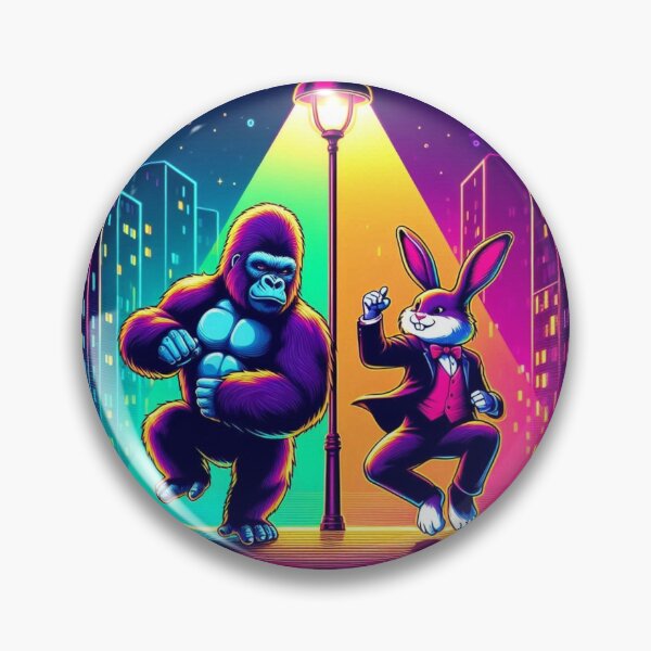 Item preview, dancing gorilla and rabbit designed and sold by Dogandesighn.