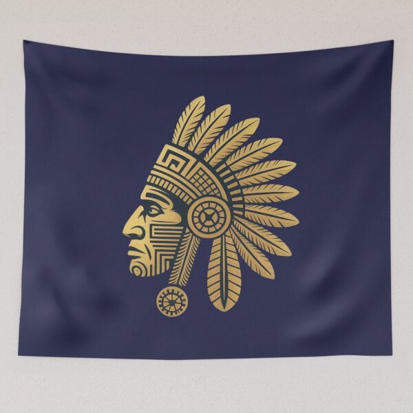 Item preview, A golden Aztec tribal chief designed and sold by 123ks.