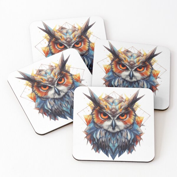 Item preview, Geometric Owl – Colorful Polygon Art Design designed and sold by AvanasShop.