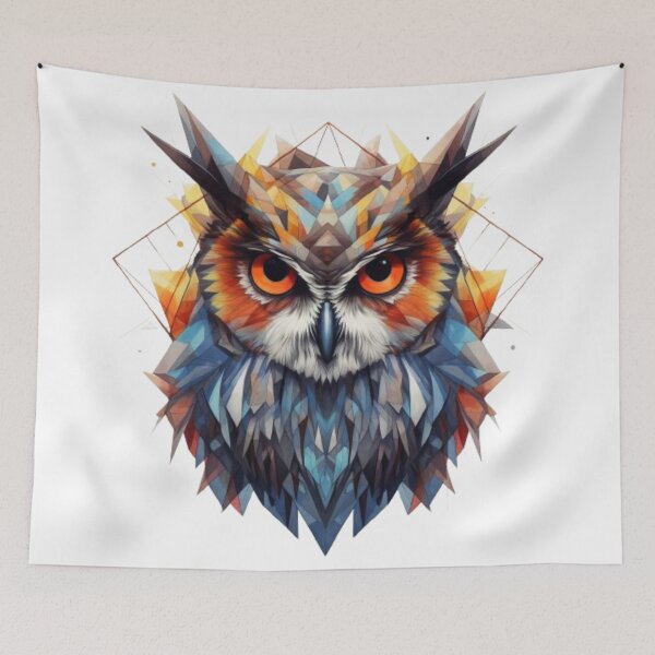 Item preview, Geometric Owl – Colorful Polygon Art Design designed and sold by AvanasShop.