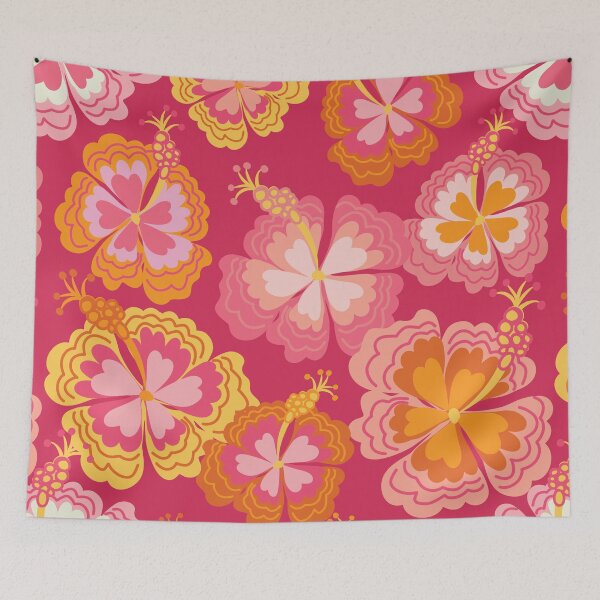 Item preview, Hot Tropical Hibiscus Floral | Hot Tropics| Vibrant Colour designed and sold by Annette Chabidon Studio.
