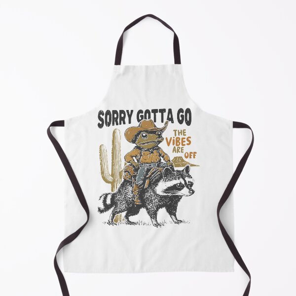 Item preview, Sorry Gotta Go The Vibes Are Off Tee – Funny Western Frog, Vintage Cowboy Raccoon designed and sold by TeeByDesignsCo®.