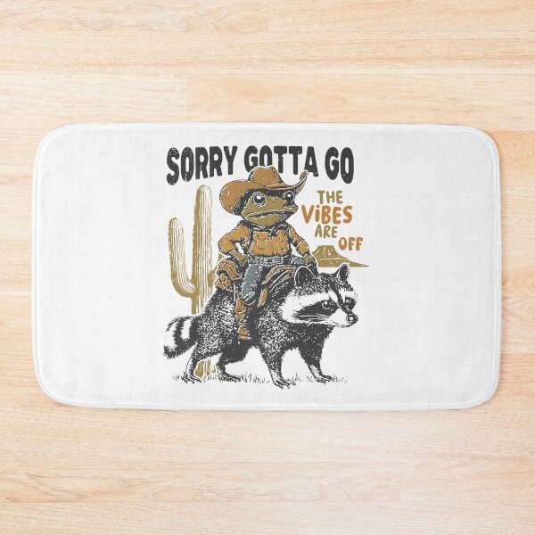 Item preview, Sorry Gotta Go The Vibes Are Off Tee – Funny Western Frog, Vintage Cowboy Raccoon designed and sold by TeeByDesignsCo®.