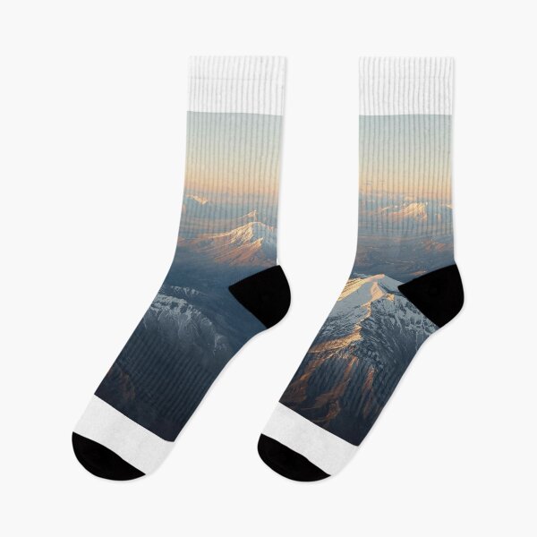 Item preview, View from above of mountain peaks in winter. designed and sold by Knock on my door.