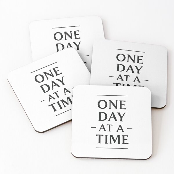Item preview, One Day at a Time – Minimal Black & White Motivational Quote in Modern Sans-Serif Design designed and sold by DaEeX.