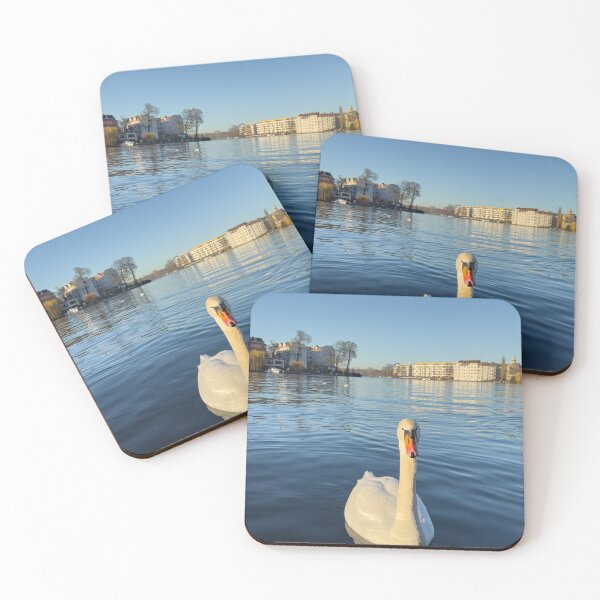 Item preview, Elegant Swan on Blue Water designed and sold by TsvietkovaArt.