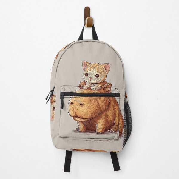 Item preview, A brown tabby kitten on a cute little hippo's head. designed and sold by Piotrek0001.