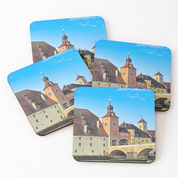 Item preview, Stone Bridge and old city gate with Bridge Tower in old town of Regensburg city, Germany. designed and sold by goceris.