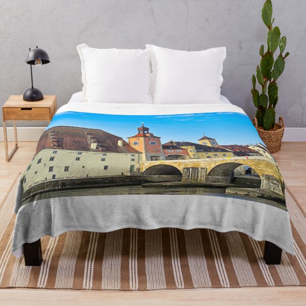 Item preview, Stone Bridge and old city gate with Bridge Tower in old town of Regensburg city, Germany. designed and sold by goceris.