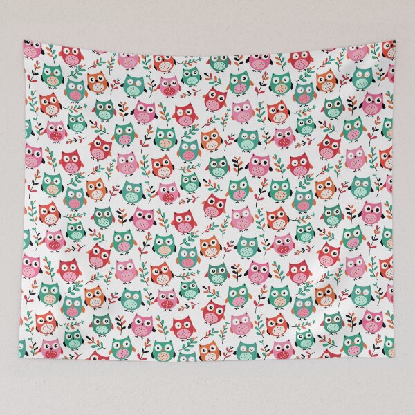 Item preview, Cute Colorful Owl Seamless Pattern designed and sold by DLORA DESIGN  .