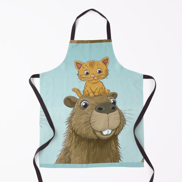 Item preview, An orange kitten sits on its beaver friend's happy head. designed and sold by Piotrek0001.