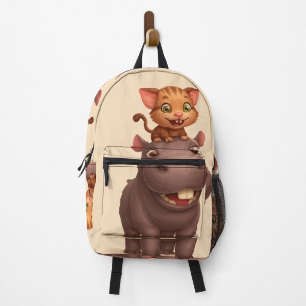 Item preview, A smiling kitten and its hippo friend posing for pictures. designed and sold by Piotrek0001.
