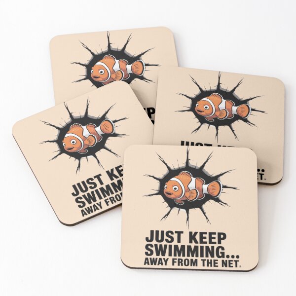 Item preview, Finding Nemo - Just Keep Swimming, Away From The Net. designed and sold by 123ks.