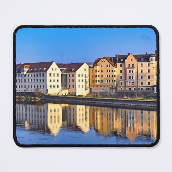 Item preview, Beautiful old buildings are reflected in the Danube, Regensburg, Germany designed and sold by goceris.