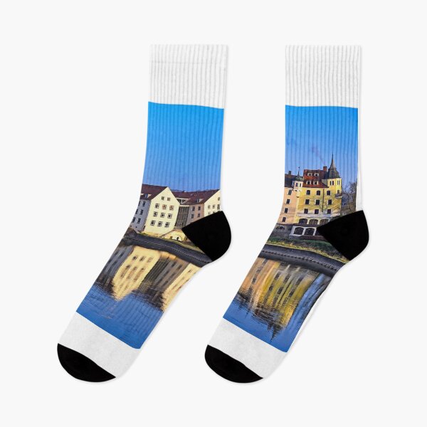 Item preview, Beautiful old buildings are reflected in the Danube, Regensburg, Germany designed and sold by goceris.