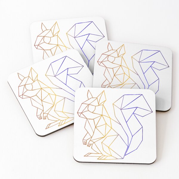 Item preview, Geometric Rainbow Line Art Squirrel designed and sold by SecretSquirrellDesigns.