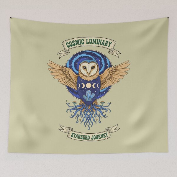 Item preview, Cosmic Luminary Starseed Journey - Mystical Owl and Celestial Art designed and sold by AwesomeBeyondLimits.