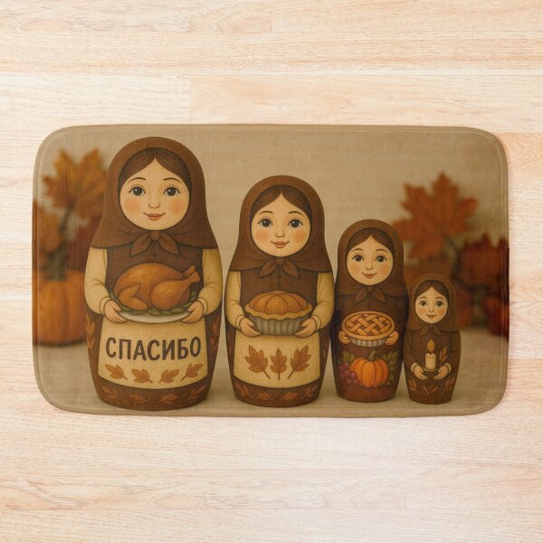 Item preview, Matryoshka Thanksgiving Gathering designed and sold by Russian101.