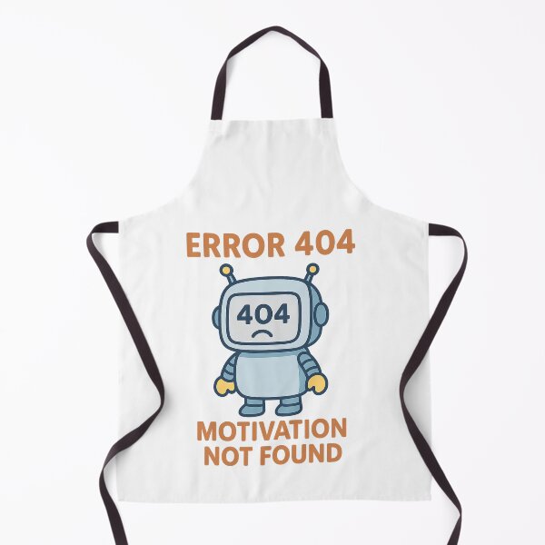 Item preview, Error 404: Motivation Not Found – Cute Robot designed and sold by VibeLab_Art.