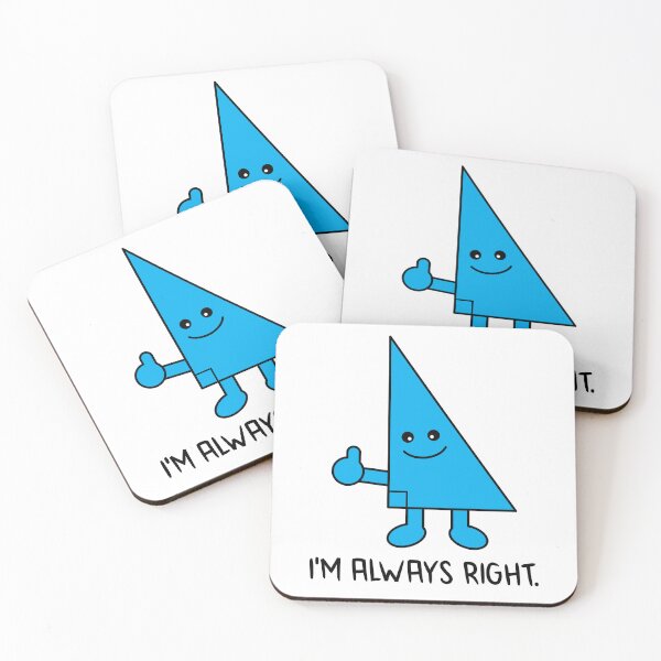 Item preview, Funny Nerdy I'm Always Right Cartoon Triangle Geometry Math Teacher Black Text designed and sold by MathWare MathClips.