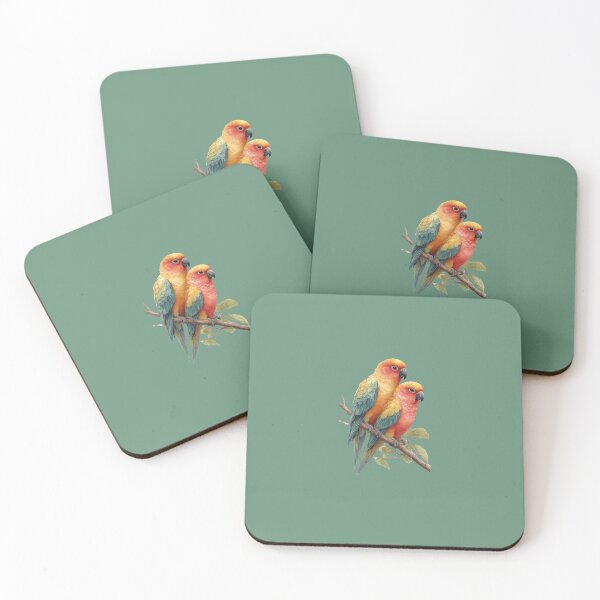 Item preview, Colorful Parrot Pair Sticker – Tropical Birds Art for Nature Lovers designed and sold by Subhash1562.