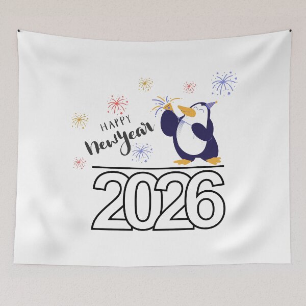 Item preview, Happy New Year 2026 Penguin with fireworks designed and sold by BlesstB.