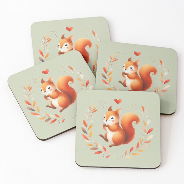 Item preview, Watercolor squirrel with heart – Autumn colors designed and sold by NLCrea.