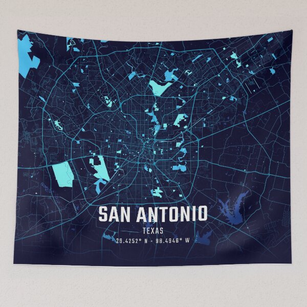 Item preview, San Antonio Midnight City Map designed and sold by HomeLivingCo.