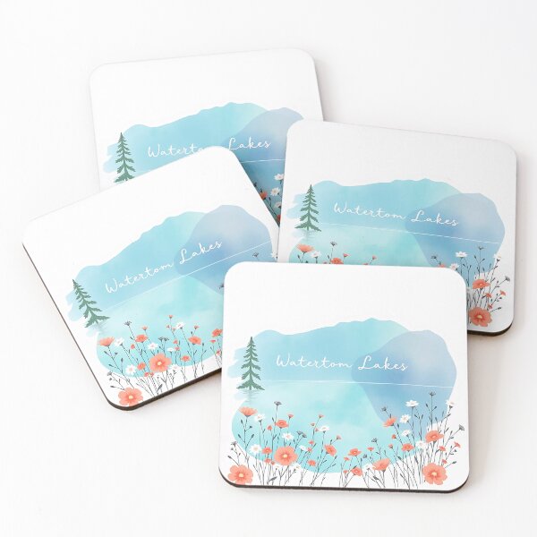 Item preview, Waterton Lakes in Aqua and Coral designed and sold by sharon1210.