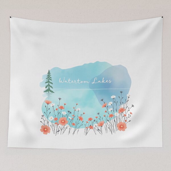 Item preview, Waterton Lakes in Aqua and Coral designed and sold by sharon1210.