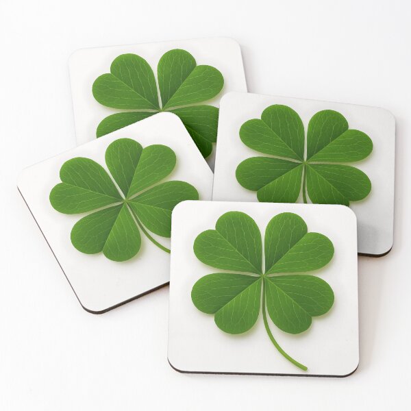 Item preview, Four-Petal Clover on White – Minimal Lucky Botanical Design designed and sold by EmeraldeaArt.