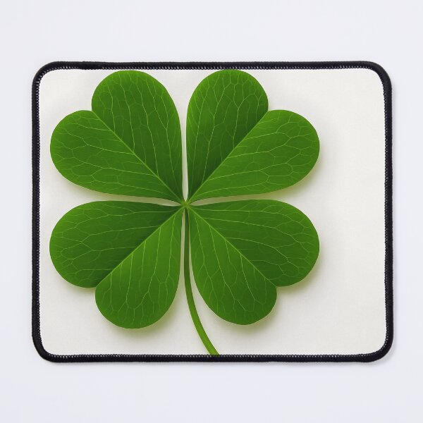 Item preview, Four-Petal Clover on White – Minimal Lucky Botanical Design designed and sold by EmeraldeaArt.