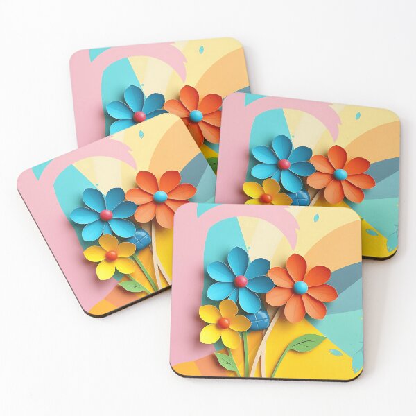 Item preview, Colorful Paper Collage Pill Flowers designed and sold by sharon1210.