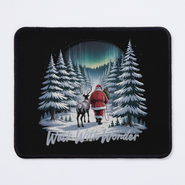 Item preview, Walk With Wonder – Santa & Reindeer Winter Night Scene designed and sold by EpochFusion.