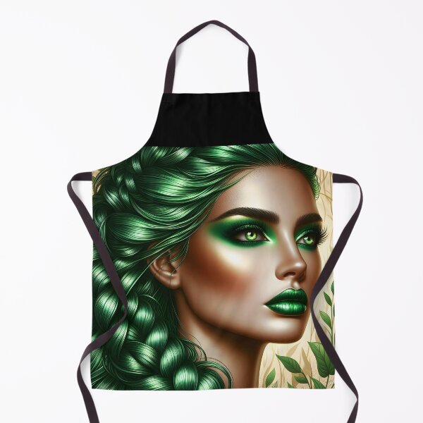 Item preview, Emerald Beauty – Green Braided Hair and Makeup Portrait designed and sold by EmeraldeaArt.
