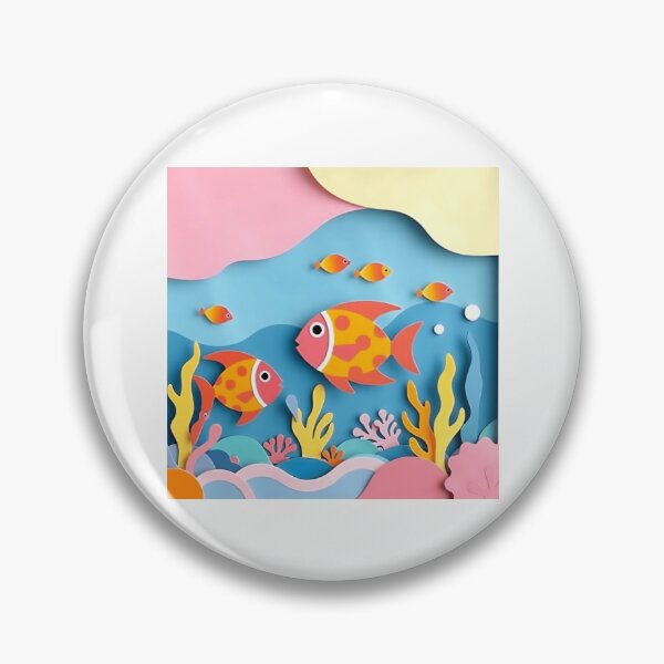 Item preview, Colorful Paper Collage Goob Lagoon Fish designed and sold by sharon1210.