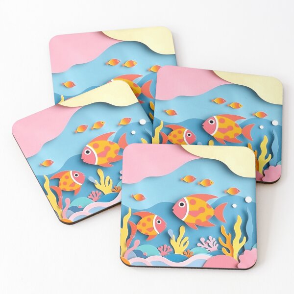 Item preview, Colorful Paper Collage Goob Lagoon Fish designed and sold by sharon1210.