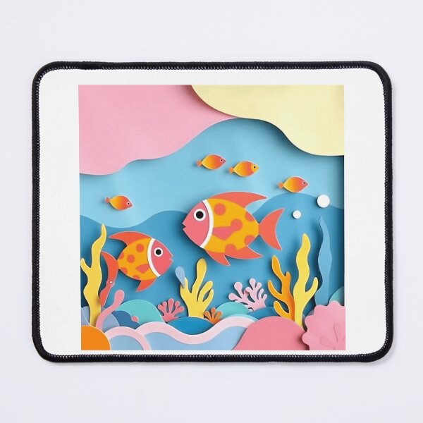 Item preview, Colorful Paper Collage Goob Lagoon Fish designed and sold by sharon1210.