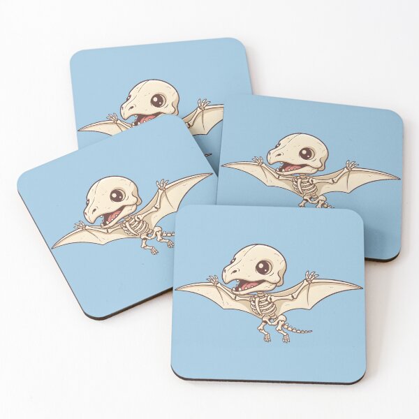 Item preview, Cute pterodactyl skeleton with wings - kawaii flying reptile designed and sold by Fuechse.
