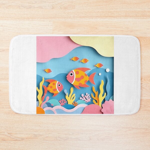 Item preview, Colorful Paper Collage Goob Lagoon Fish designed and sold by sharon1210.