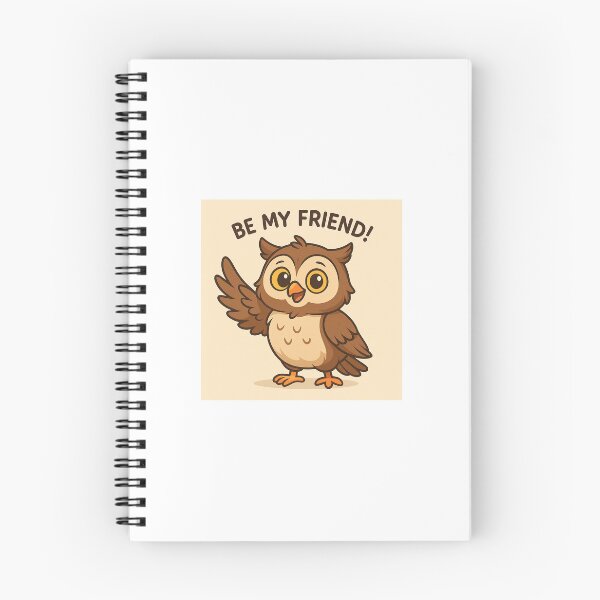 Item preview, Cute Friendly Owl Cartoon – “Be My Friend” Character Illustration designed and sold by Fusion bros.