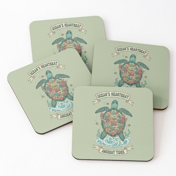 Item preview, Ocean's Heartbeat Ancient Tides - Turtle Coral Reef Nature Art designed and sold by AwesomeBeyondLimits.