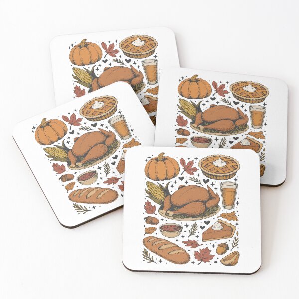 Item preview, Festive Fall Feast Tee – Vintage Turkey and Pumpkin Pie Design designed and sold by TeeByDesignsCo®.