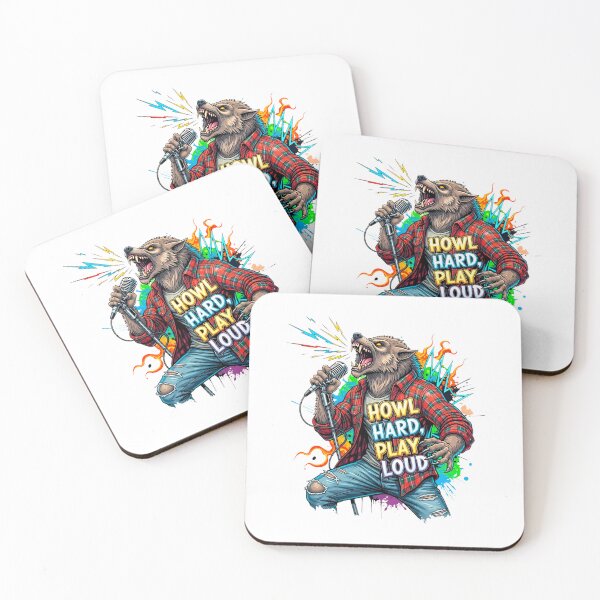 Item preview, Punk Rock Werewolf Singer Illustration designed and sold by SholoStudio.