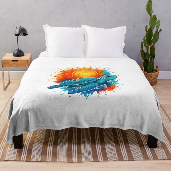 Item preview, Sea Turtle & Sun – Colorful Ocean Art Design designed and sold by AvanasShop.